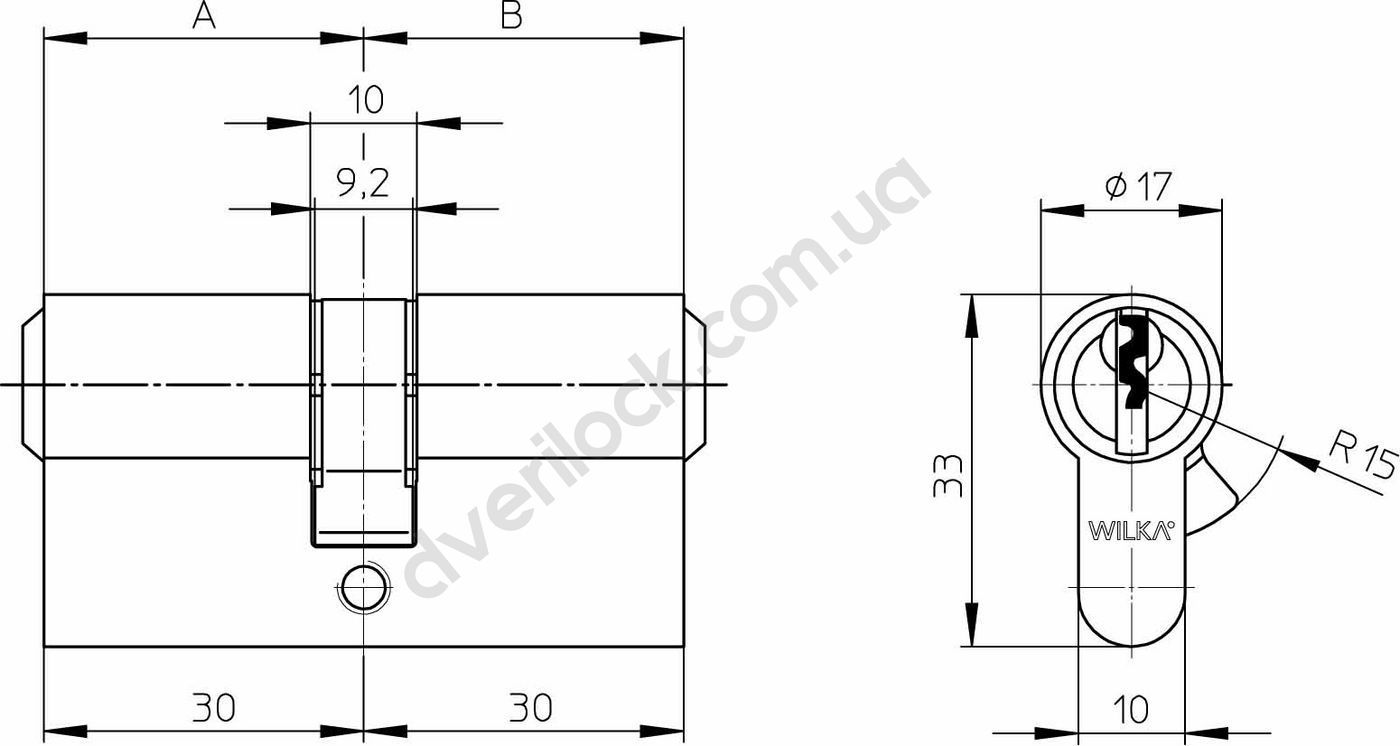 Цилиндр WILKA 1400 A 30/30 nikiel