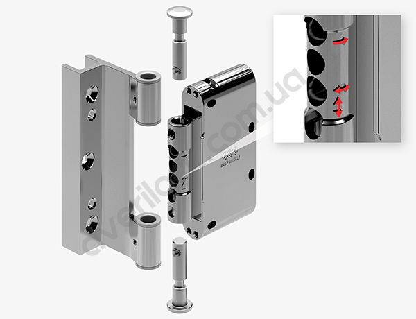 AGB R4 Mod.18 петля для дерев'яних вхідних дверей срібло Дверні завіси
