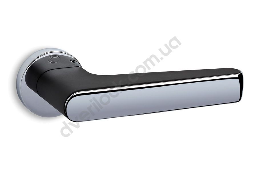 CONVEX Ручка дверная 2015 на круглой розетке хром/черный мат  Ручки на розетке