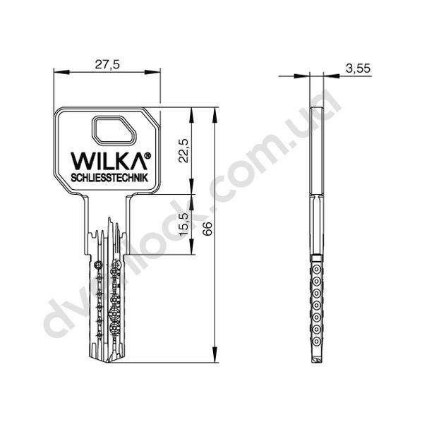 Циліндр WILKA CARAT S3 3605 30/40Т nikiel